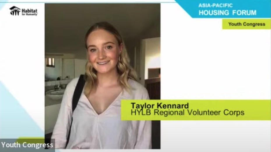 Habitat NZ’s Youth Leader shares at Asia Pacific Housing Forum