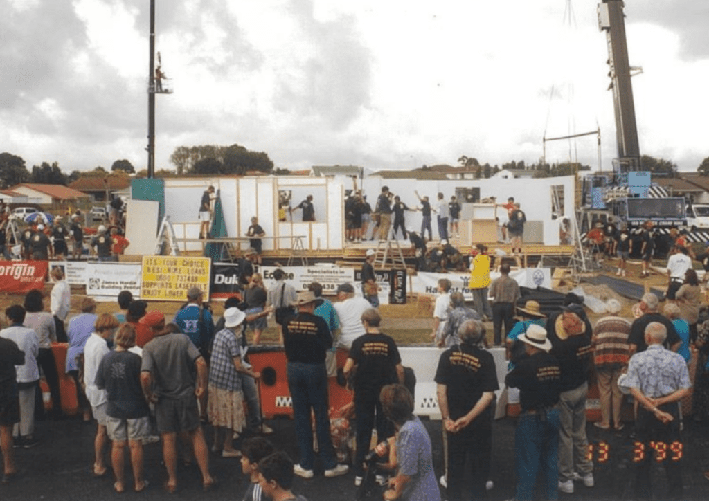 Habitat for Humanity Manukau's record setting speed build in 1999. 